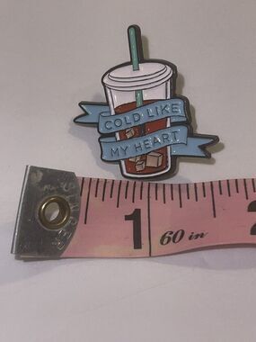 Cold Like My Heart Coffee Chai Tea Latte Pin Brooch